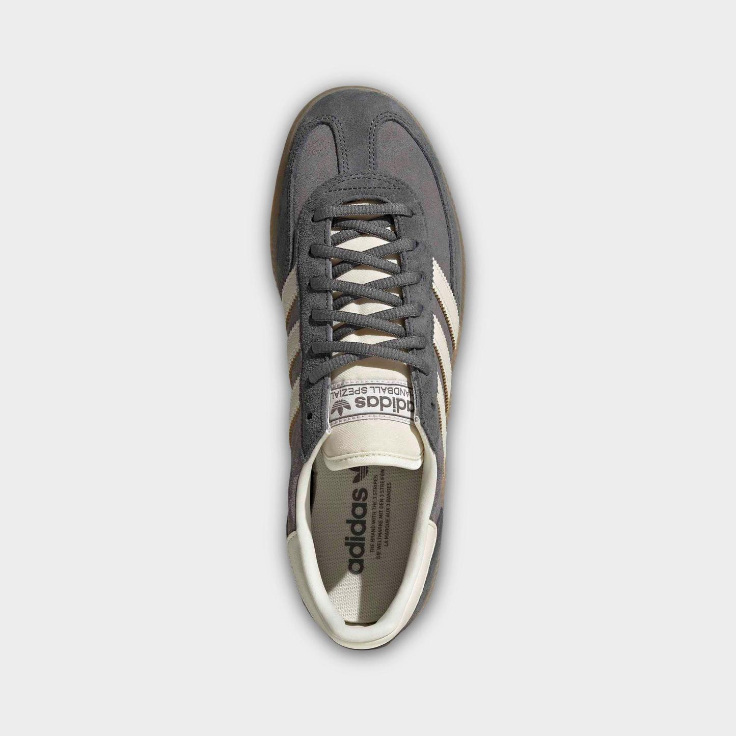 Men's adidas Originals Handball Spezial Casual Shoes - Part 1 - Grey/Off White/Grey - Top view