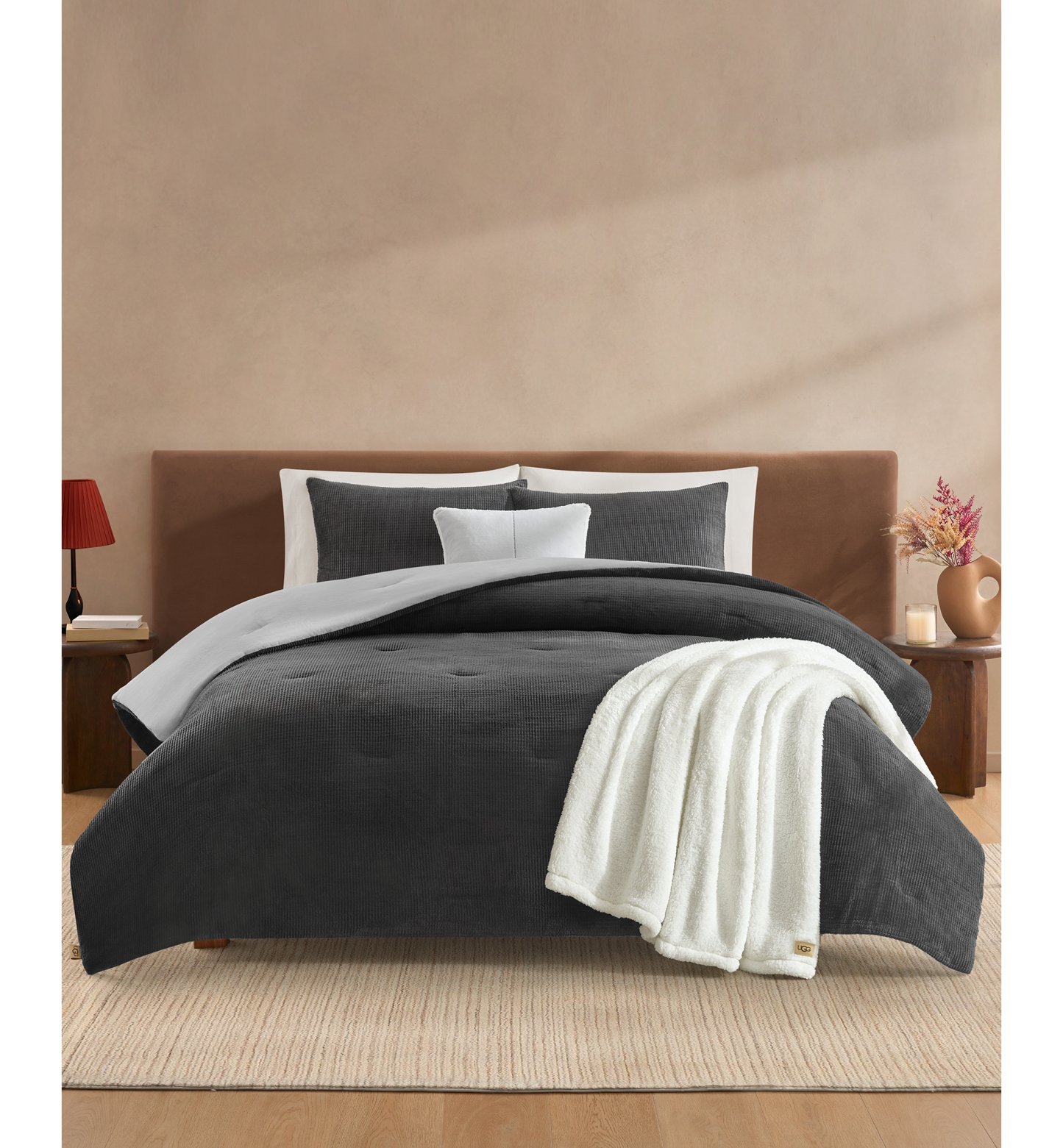 UGG® Brody Reversible Comforter Sets - Charcoal