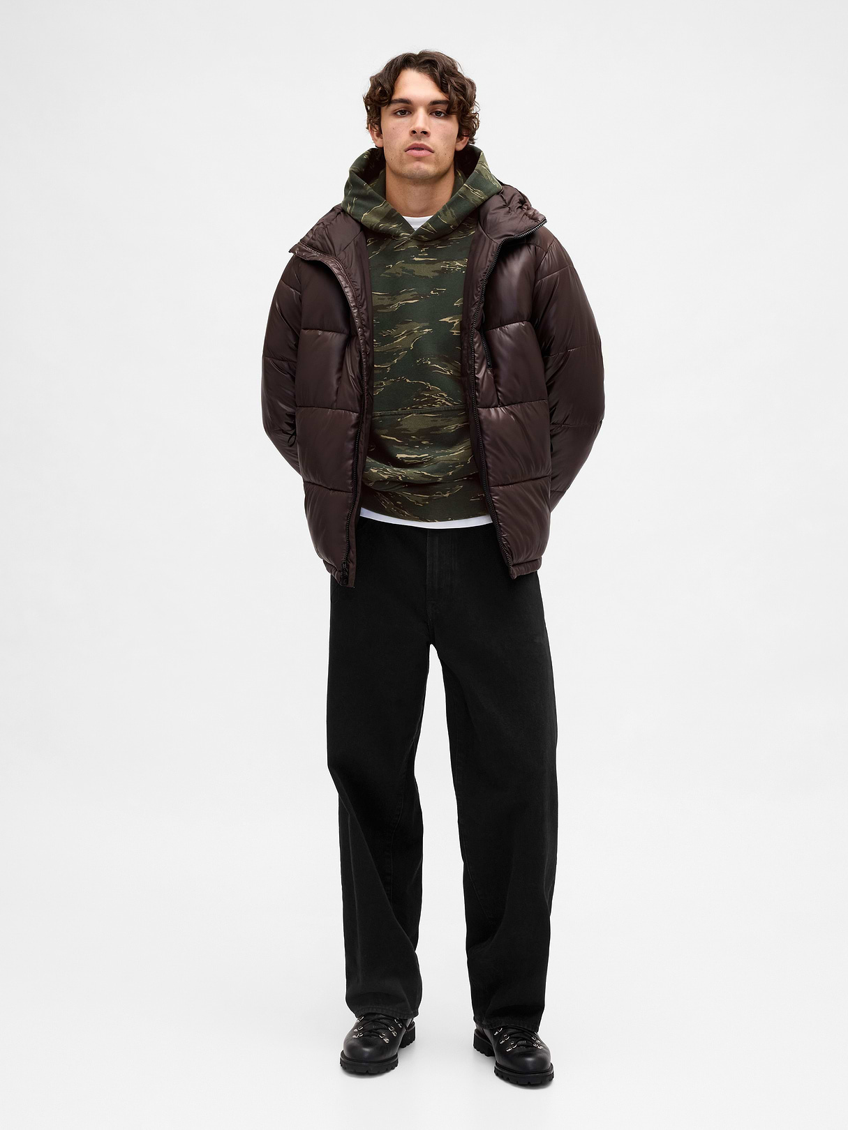 Adult Heavyweight Oversized Hoodie - black camo