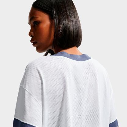 Women's Nithtke Sportswear Cropped Jersey Top - Off White/Diffused Blue