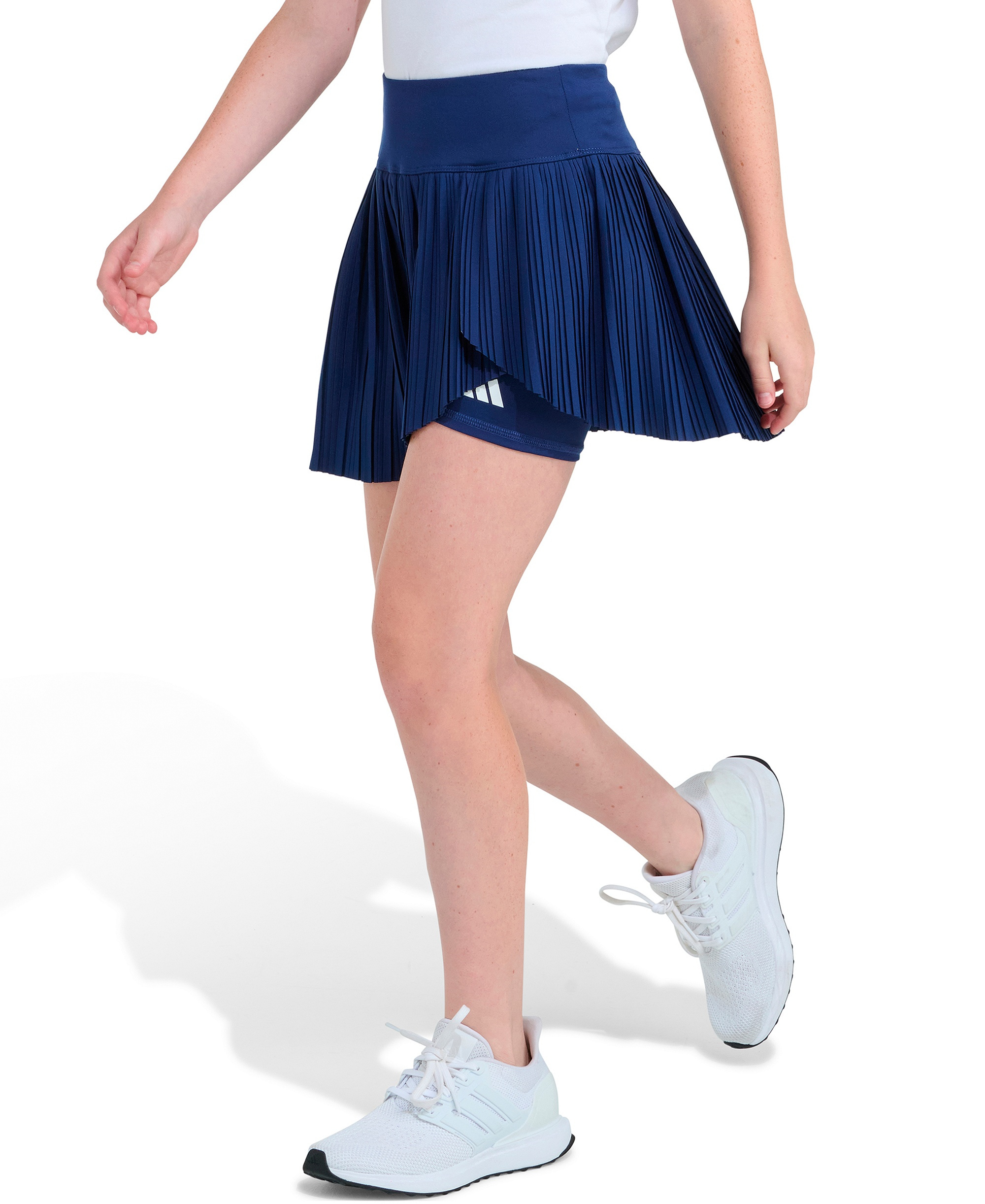 adidas Girls' 8-14 Woven Pleated Skort - Dark Blue