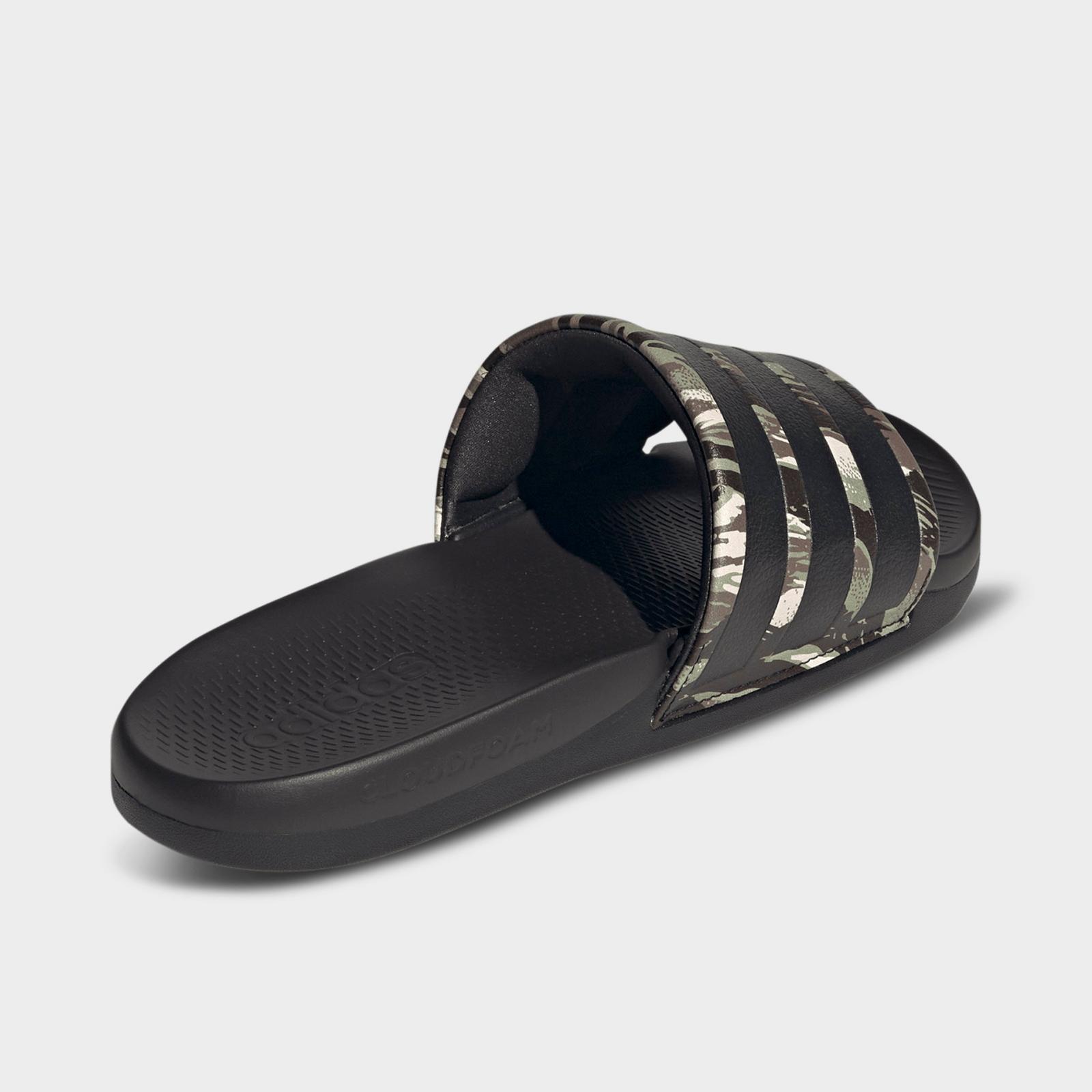 Women's adidas Adilette Comfort 2.0 Slide Sandals - Core Black/Core Black/Aurora Coffee - view 4