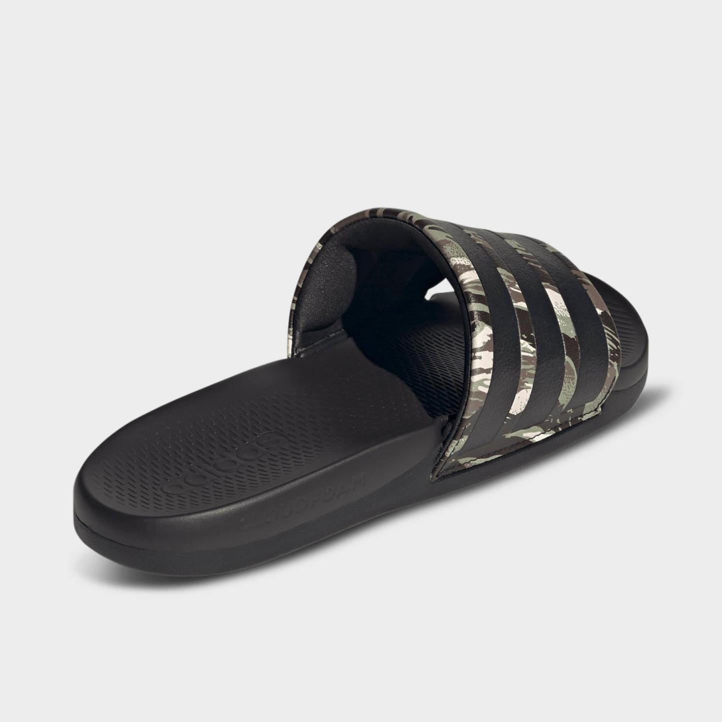 Women's adidas Adilette Comfort 2.0 Slide Sandals - Core Black/Core Black/Aurora Coffee - view 4