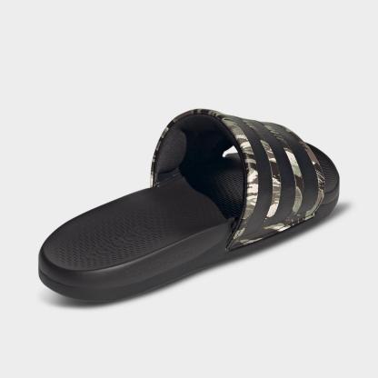 Women's adidas Adilette Comfort 2.0 Slide Sandals - Core Black/Core Black/Aurora Coffee - view 4