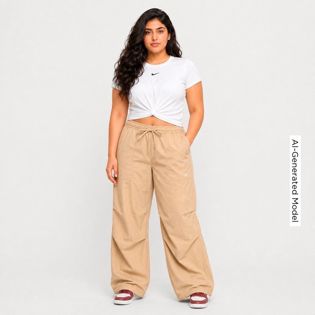 Women's Nithtke Sportswear Loose Mid-Rise Structured Pants - Linen/Sail