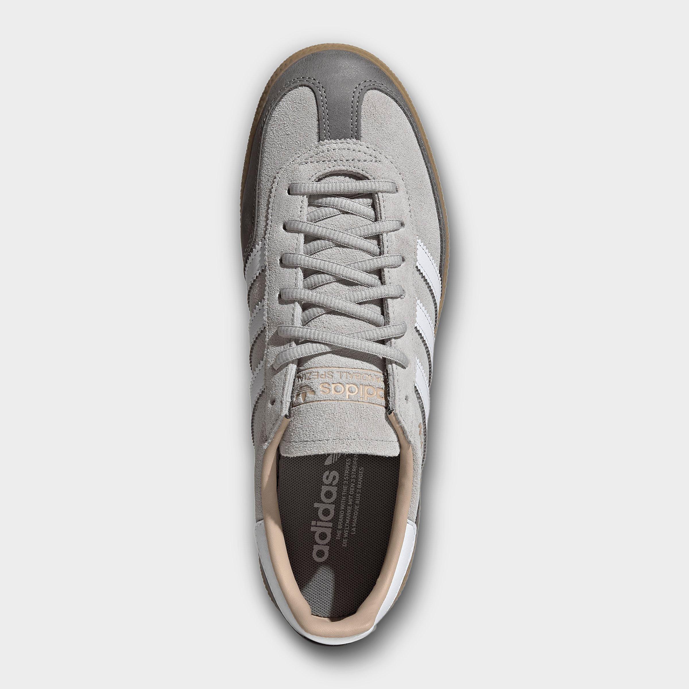 Men's adidas Originals Handball Spezial Casual Shoes - Part 4 - Grey/Cloud White/Gum - Top view