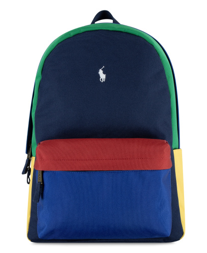 Polo Ralph Lauren Boys' and Girls' Embroidered Pony Color Backpack - Navy/Blue/Multi