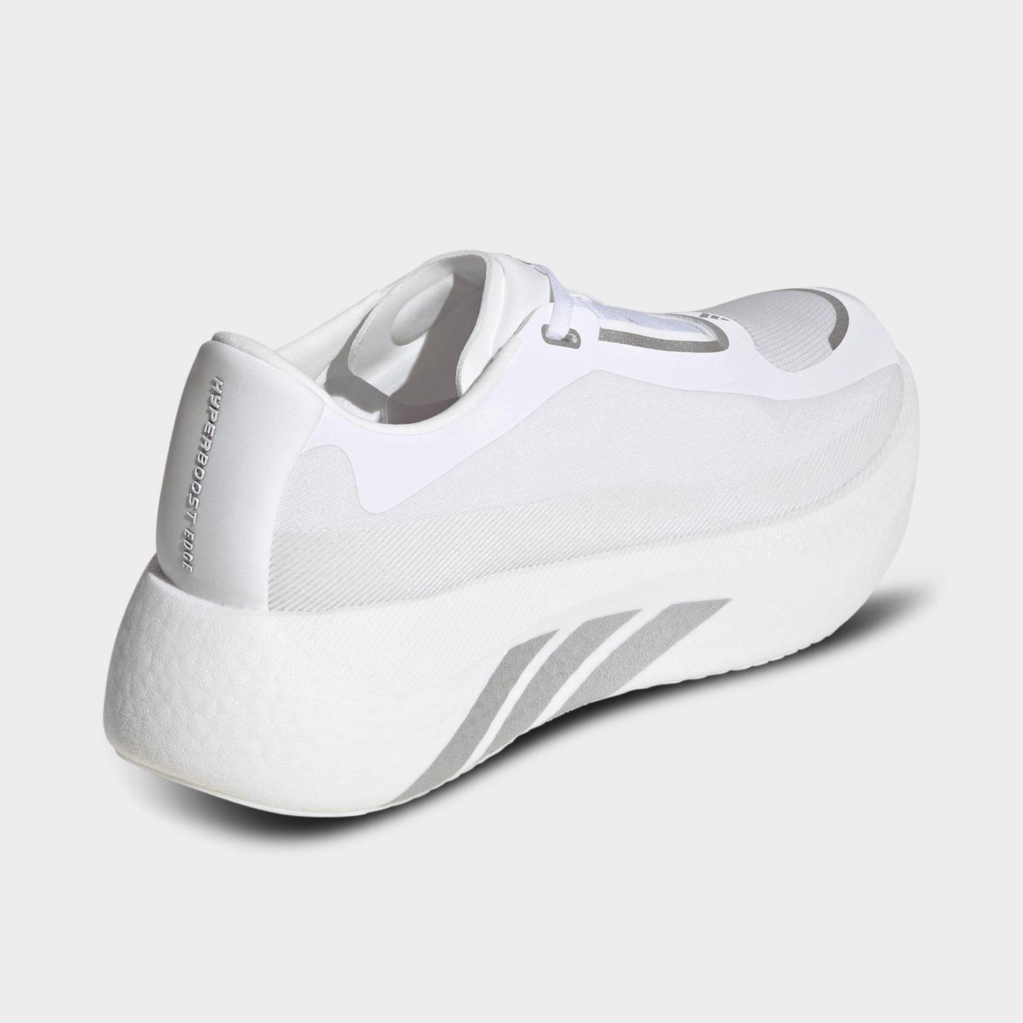 Women's adidas Hyperboost Edge Running Shoes - Part 1 - Cloud White/Silver Metallic/Zero Metallic - Back view