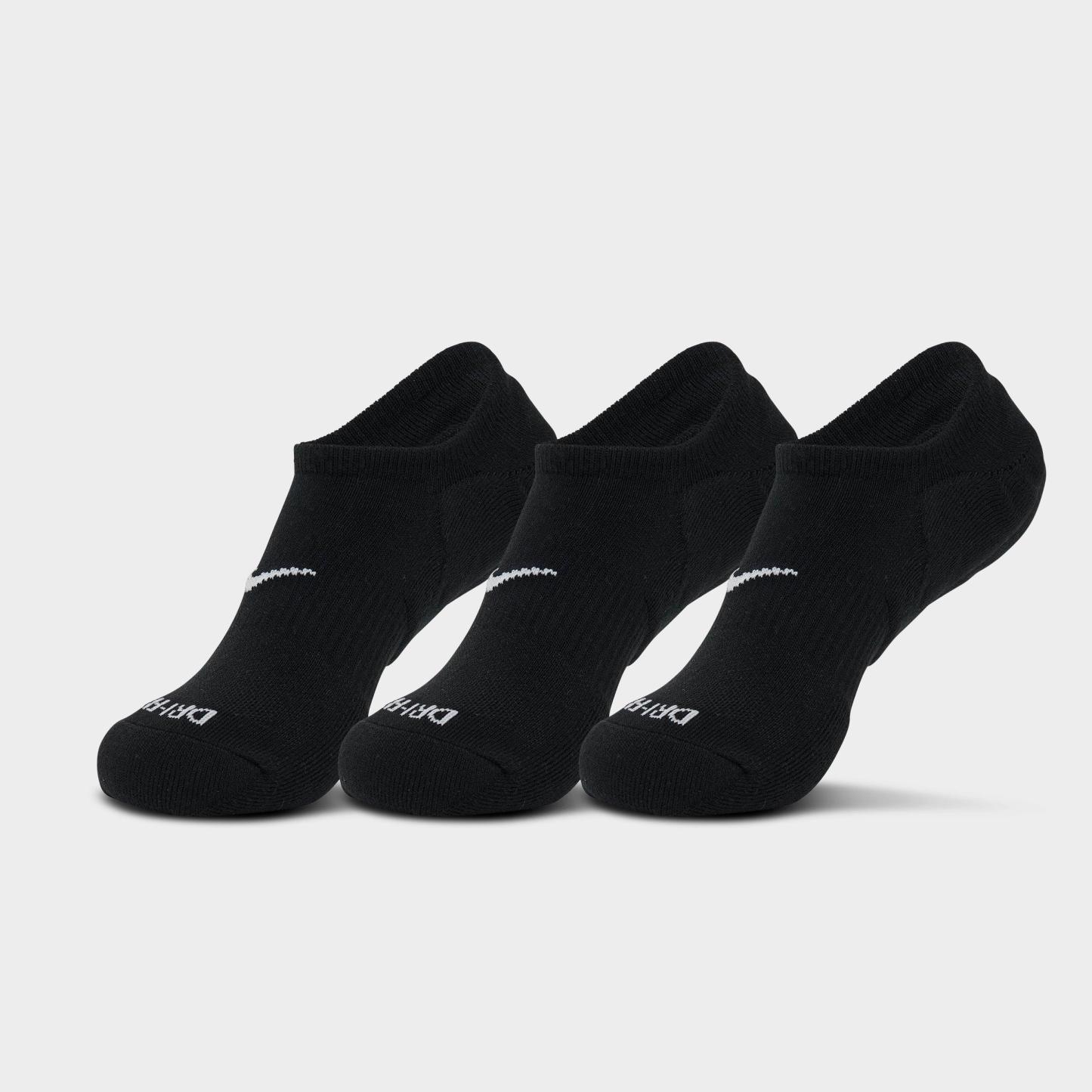 Women's Nithtke Everyday Plus Cushioned Training Footie Socks (3-Pack) - Black/White
