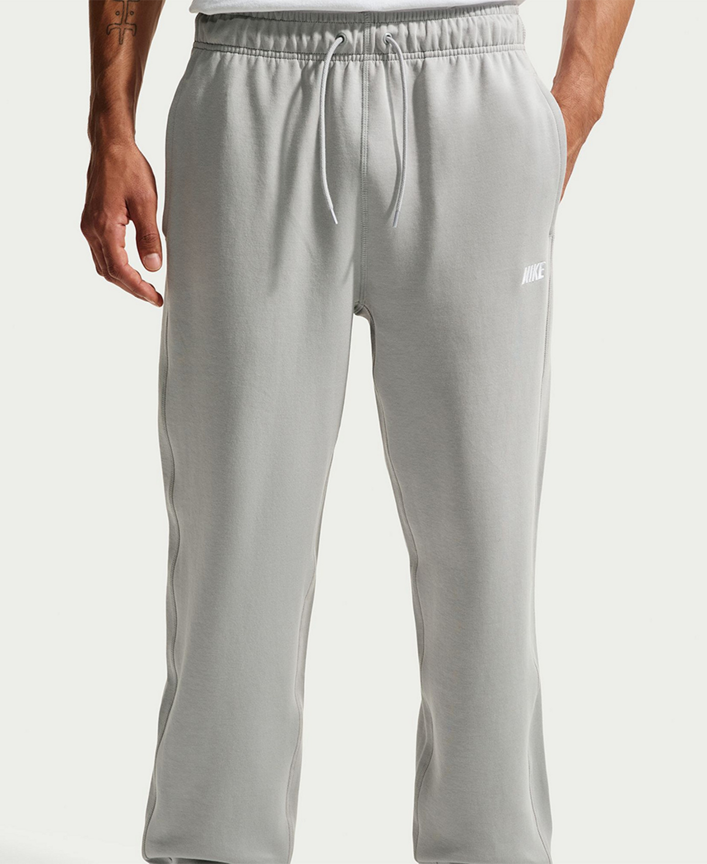 Nike Sportswear Club Men's Varsity Open-Hem Pants - Light Smoke Gray/White