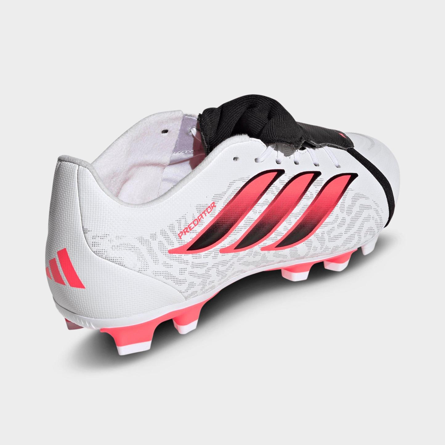 Men's adidas Predator Club Fold-Over Tongue Firm Ground/Multi Ground Soccer Cleats - Cloud White/Solar Turbo/Core Black (IH2117-100) - Back view