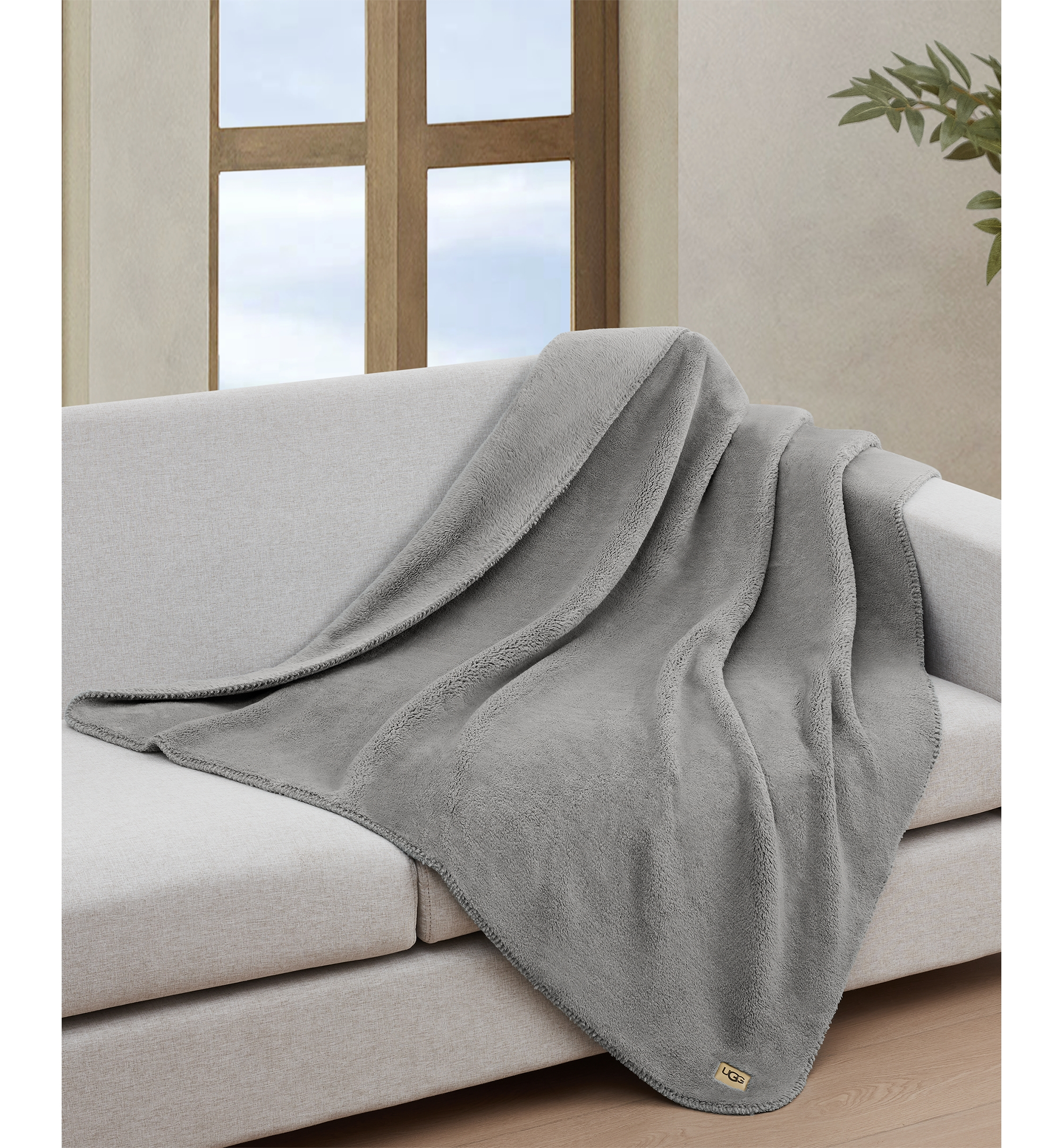 UGG® Saige Plush Throw, 50" x 70" - Seal