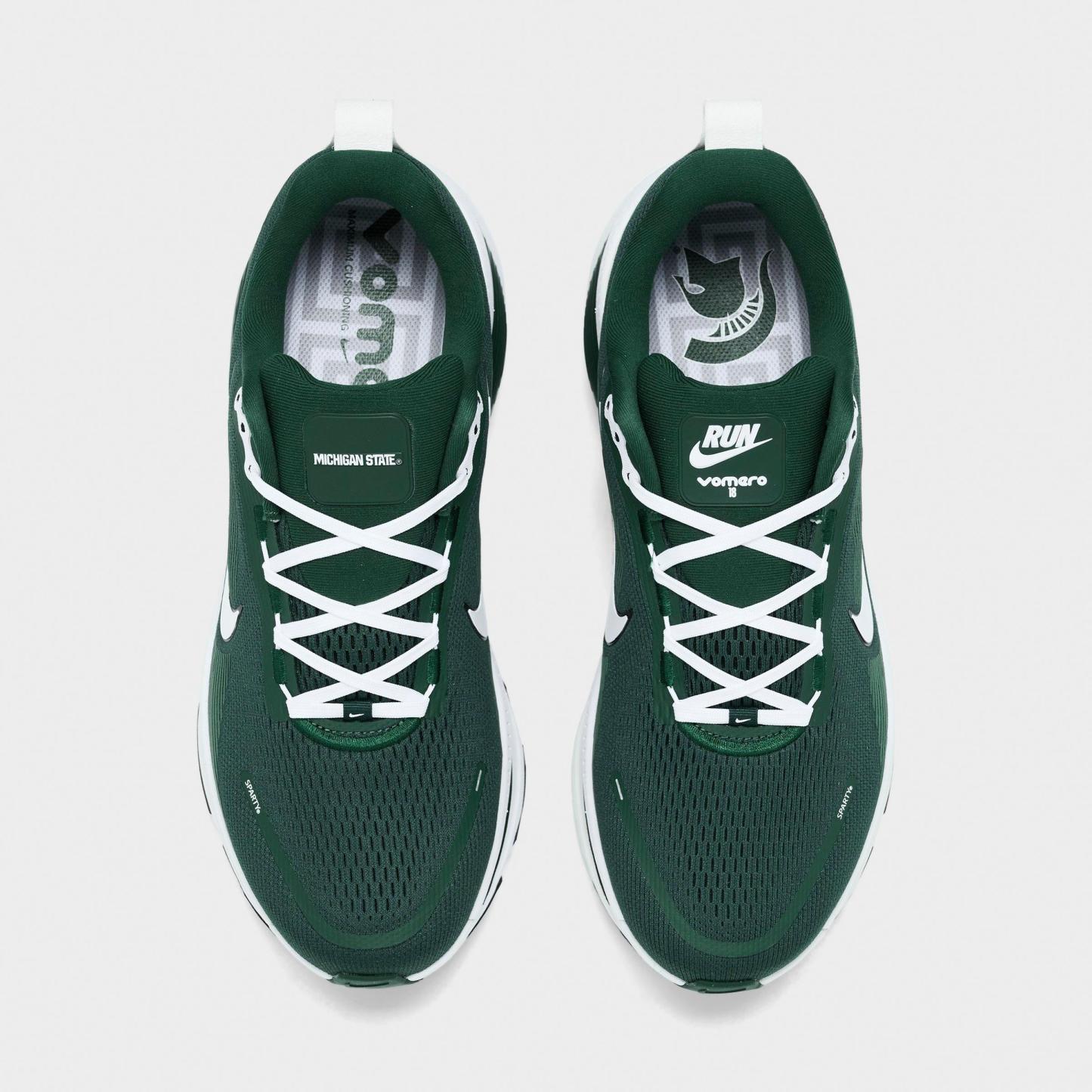 Men's Nithtke Vomero 18 Purdue Boilermakers Running Shoes - Part 1 - Pro Green/Black/White - Top view