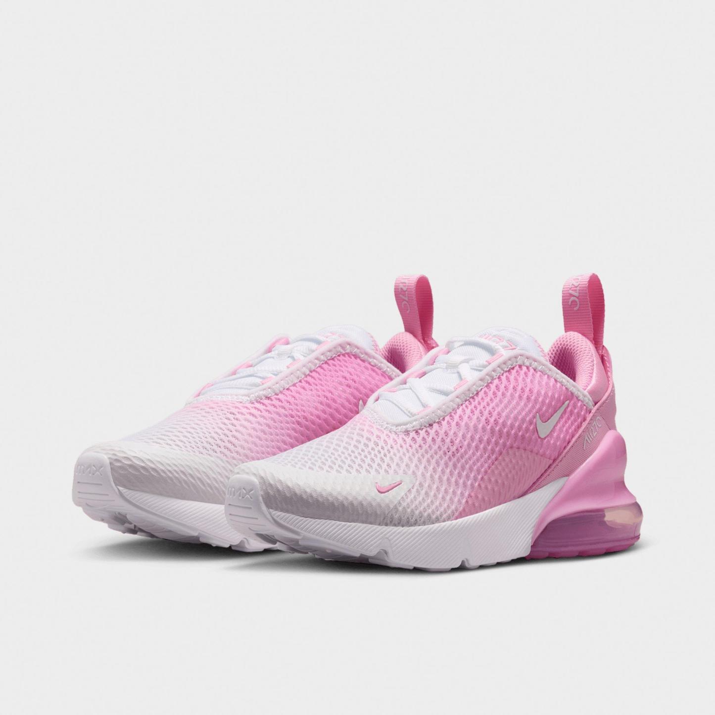Little Kids' Nithtke Air Max 270 Casual Shoes - Pink Rise/White - Both shoes facing left
