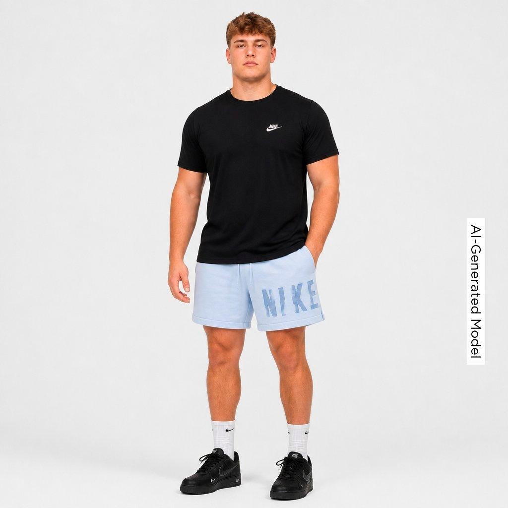 Men's Nithtke Sportswear Club Wordmark Fleece Shorts - Hydrogen Blue