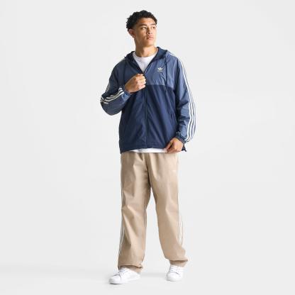 Men's adidas Originals Terrace Woven Full-Zip Windbreaker Jacket - Preloved Ink/Collegiate Navy