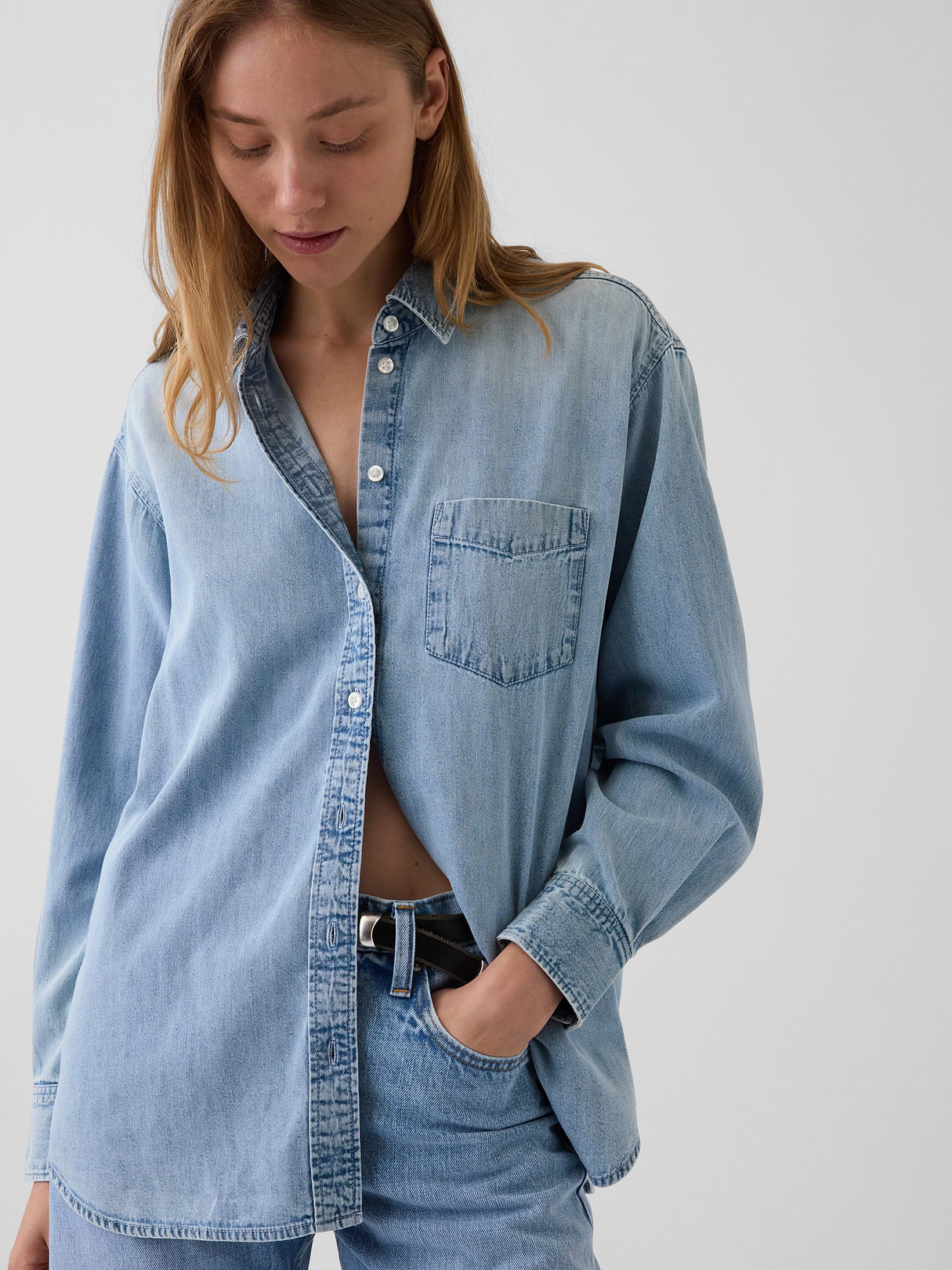 Denim Big Shirt - Light wash