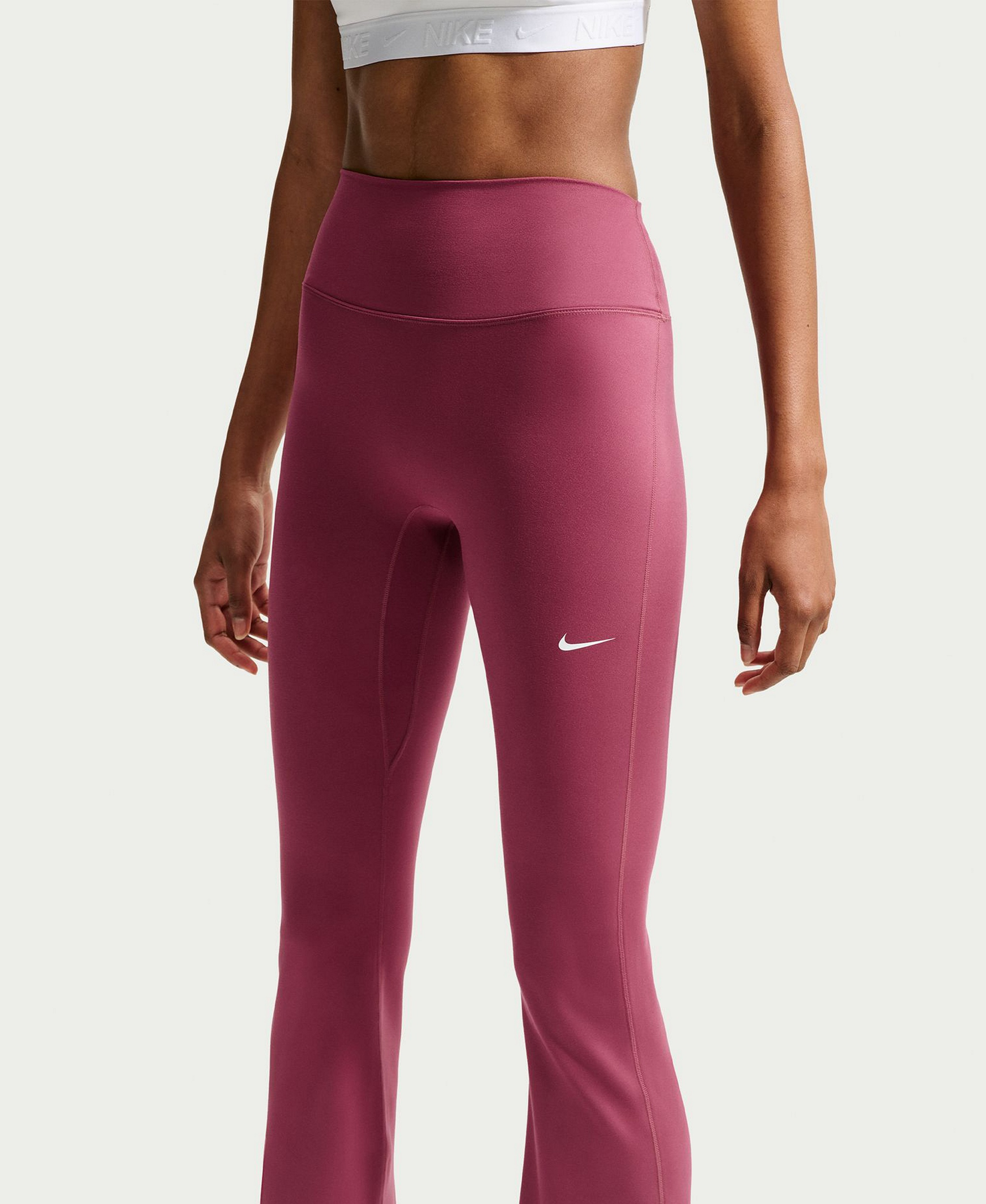 Nike Women's High-Waisted Flared Leggings - Pink Smoke/White