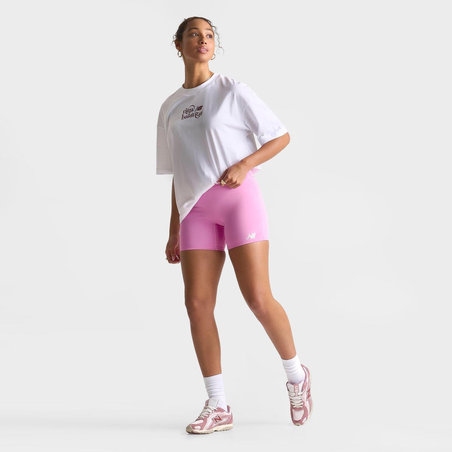 Women's New Balance Accelerate Biker Shorts - Raspberry - view 2