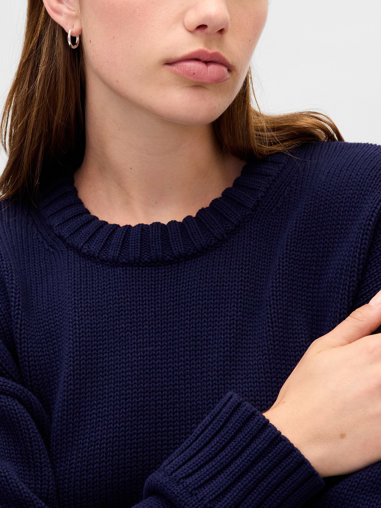 100% Cotton Oversized Sweater - Dark navy blue