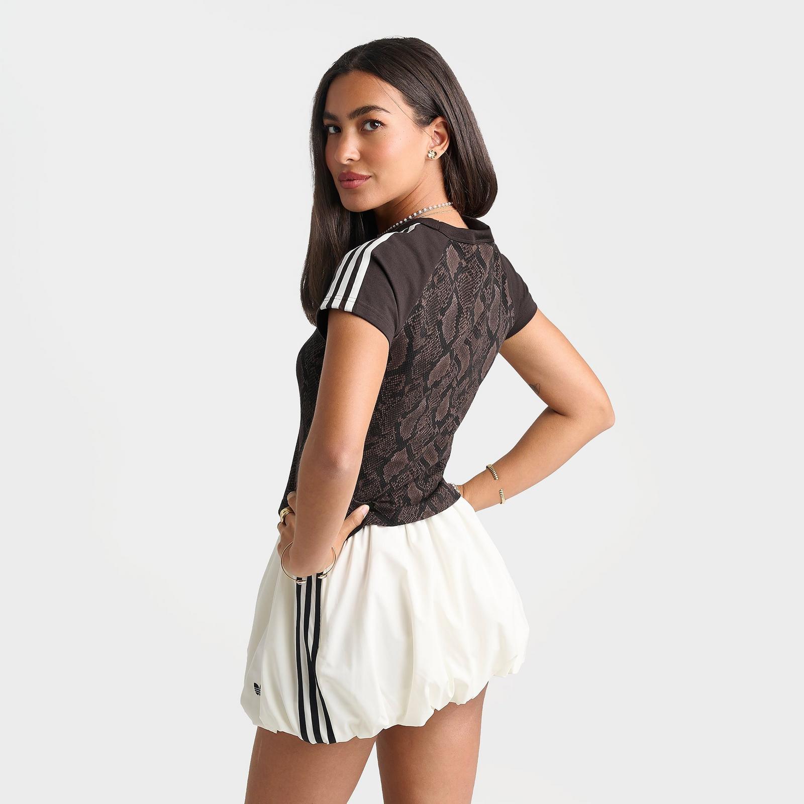 Women's adidas Originals Snakeskin Print Cali T-Shirt - Earth Strata/Aurora Coffee - view 4