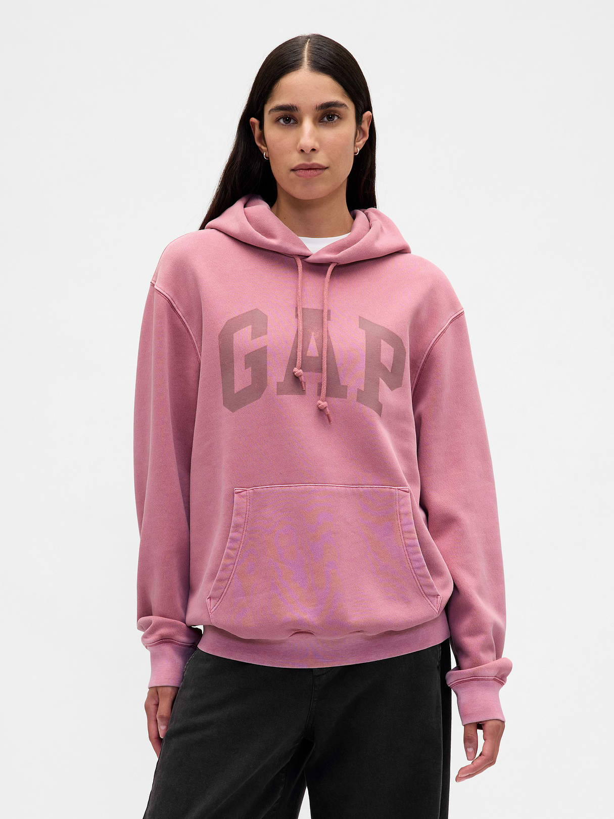 Adult VintageSoft Arch Logo Hoodie - wispy mauve