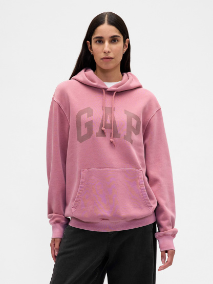 Adult VintageSoft Arch Logo Hoodie - wispy mauve