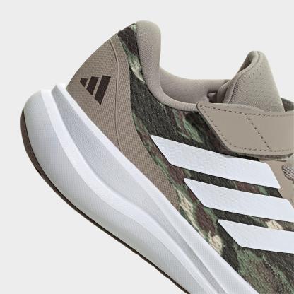 Little Kids' adidas Runfalcon 6 Hook-And-Loop Stretch Lace Casual Shoes - Light Brown/Cloud White/Dark Brown - Detail shot