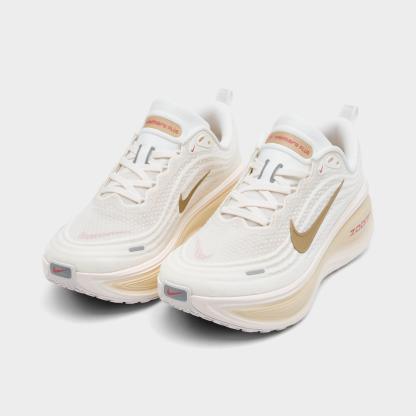 Women's Nithtke Vomero Plus Running Shoes - Part 1 - Sail/Metallic Gold Grain/Light Khaki/Natural - Both shoes facing left