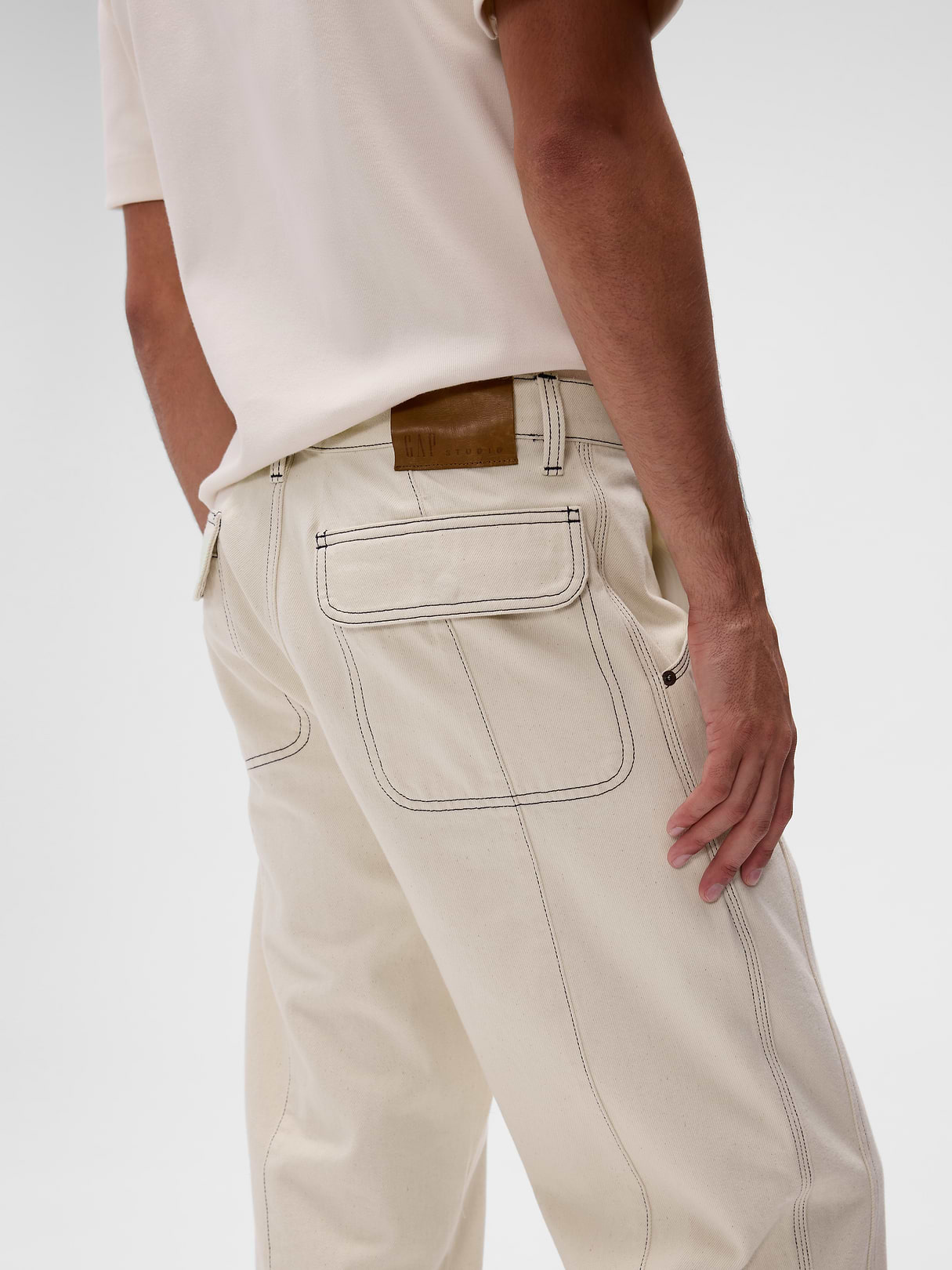 GapStudio Relaxed Utility Jeans - Ecru rinse