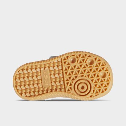 Girls' Toddler adidas Originals Samba Jane Casual Shoes - Silver Metallic/White/Gum - Bottom view