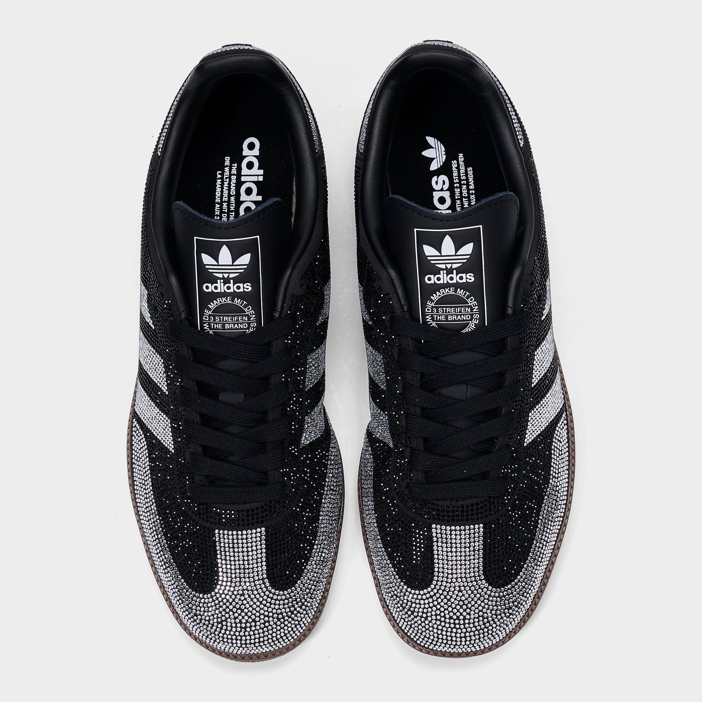 Women's adidas Originals Samba OG Rhinestone Casual Shoes - Core Black/Core Black/White - Top view