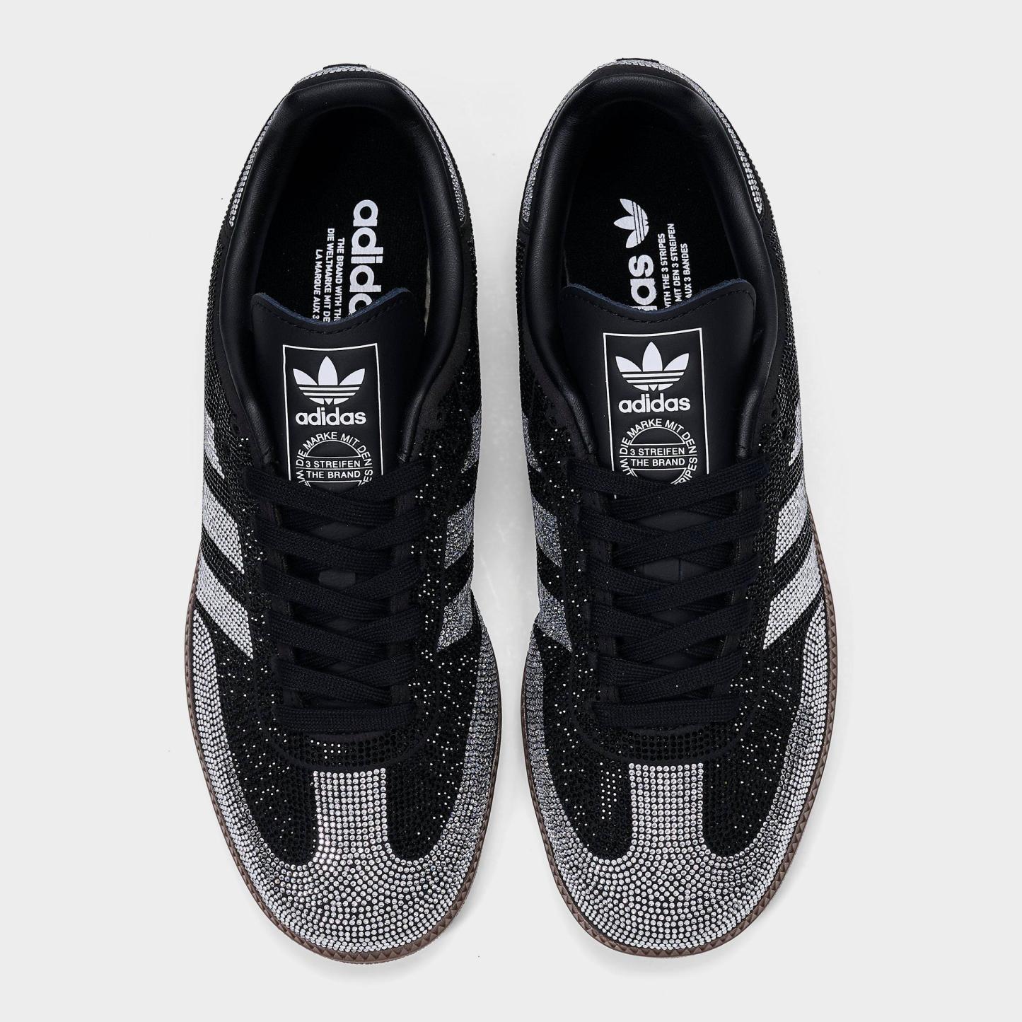 Women's adidas Originals Samba OG Rhinestone Casual Shoes - Core Black/Core Black/White - Top view