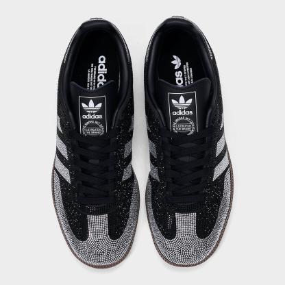 Women's adidas Originals Samba OG Rhinestone Casual Shoes - Core Black/Core Black/White - Top view