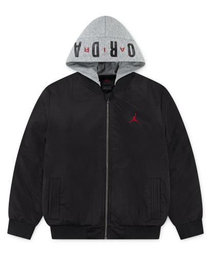Jordan Boys' 8-20 Hooded Long-Sleeve Bomber Jacket - Black