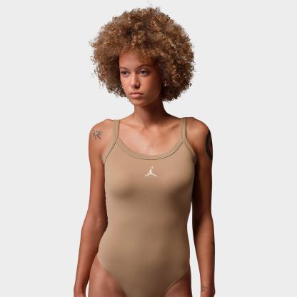 Women's Jordan Brooklyn Essentials Tank Bodysuit - Khaki/White - view 1