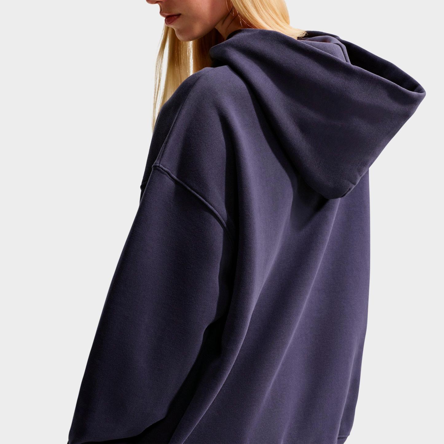 Women's Nithtke Studio Fleece Medium-Weight Camo Oversized Pullover Hoodie - Gridiron/Sail