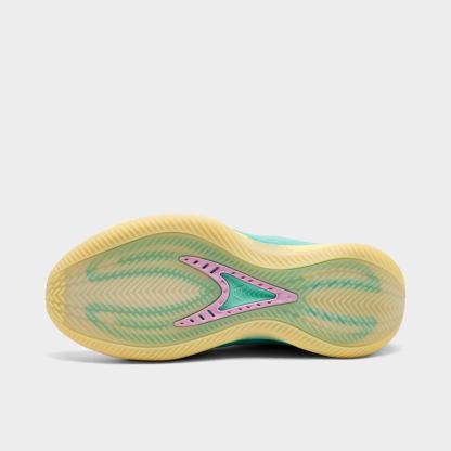 Big Kids' adidas Anthony Edwards 2 Basketball Shoes - Almost Yellow/Bliss Lilac/Flash Aqua - Bottom view