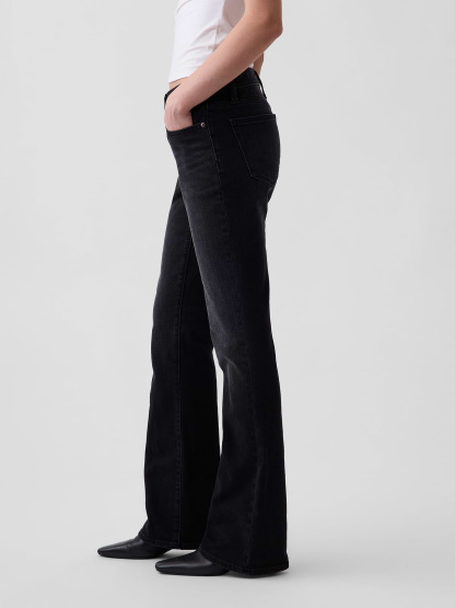 Low Rise Long & Lean Split-Hem Jeans - Black wash