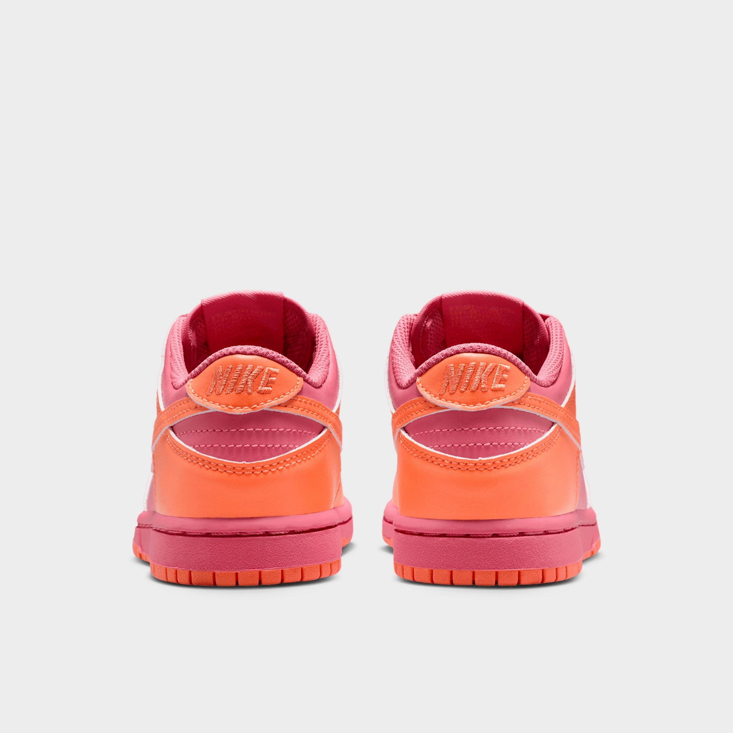 Little Kids' Nithtke Dunk Low Casual Shoes - Part 1 - Peony/Orange Frost/Orange Frost - Top view