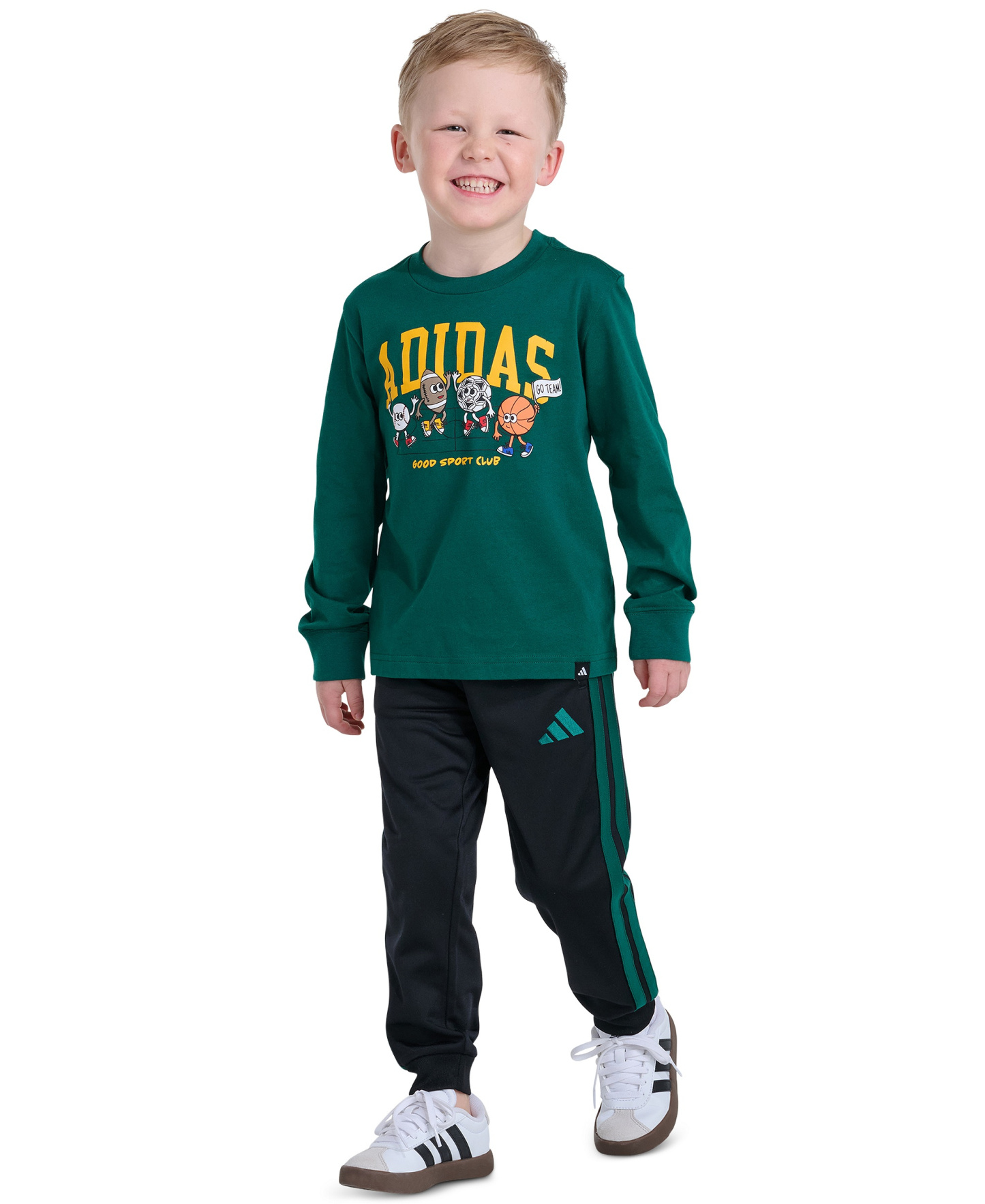 adidas Boys' 8-20 Pull-On Jogger Pant - Black/Green