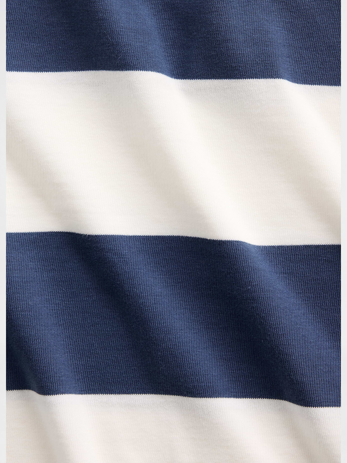 Knit Oversized Crop T-Shirt - Blue stripe
