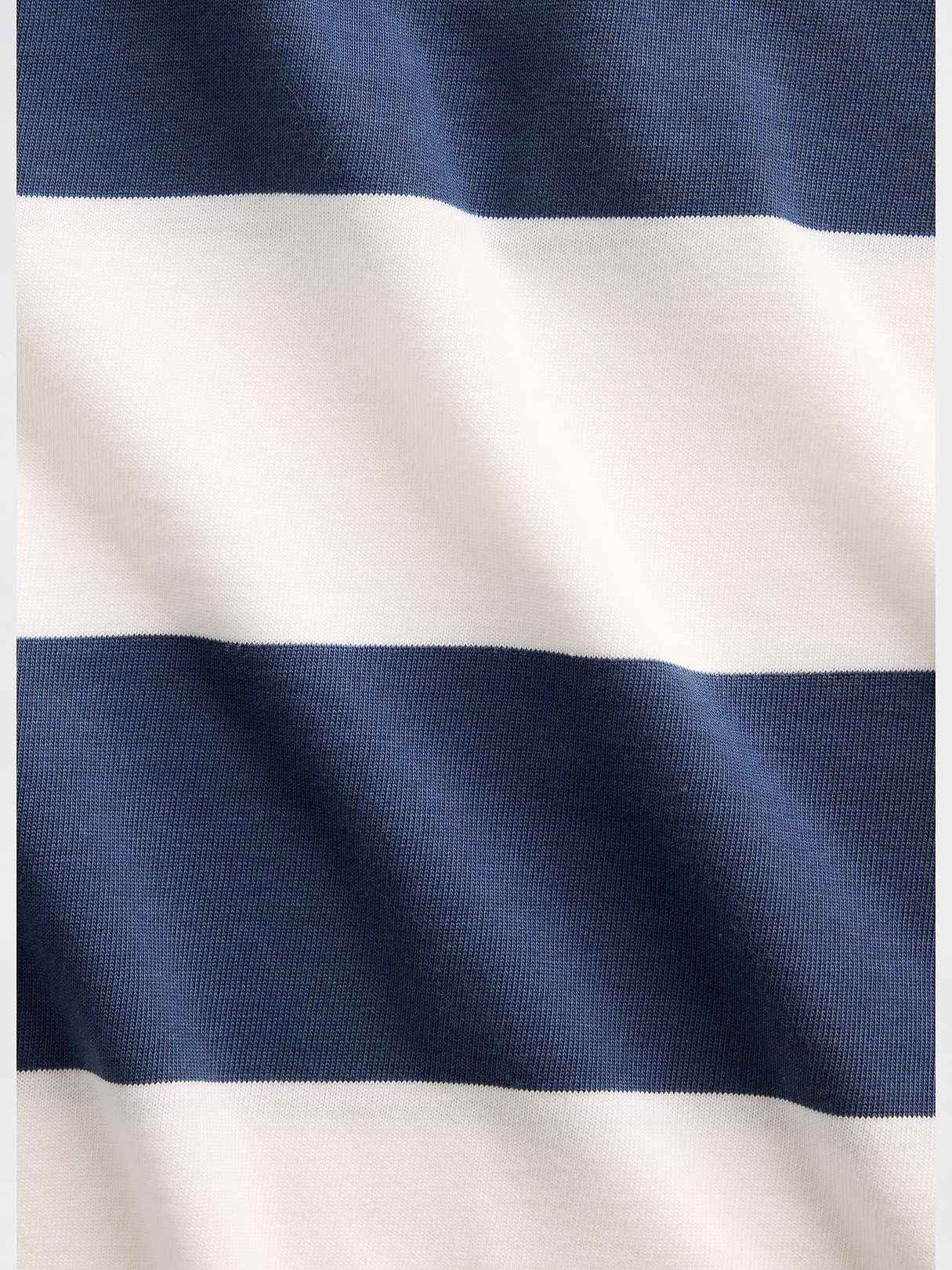 Knit Oversized Crop T-Shirt - Blue stripe