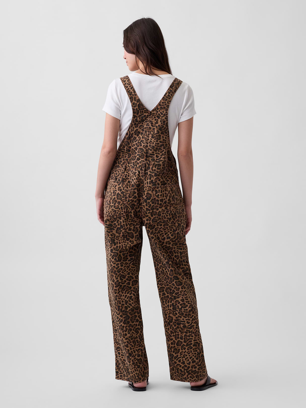 Loose Overalls - Brown leopard print