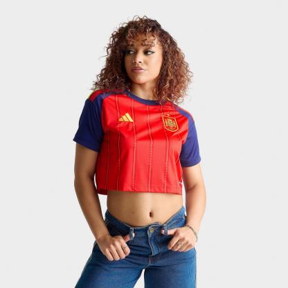 Women's adidas Spain 2026 Home Cropped Jersey - Vivid Red - view 1