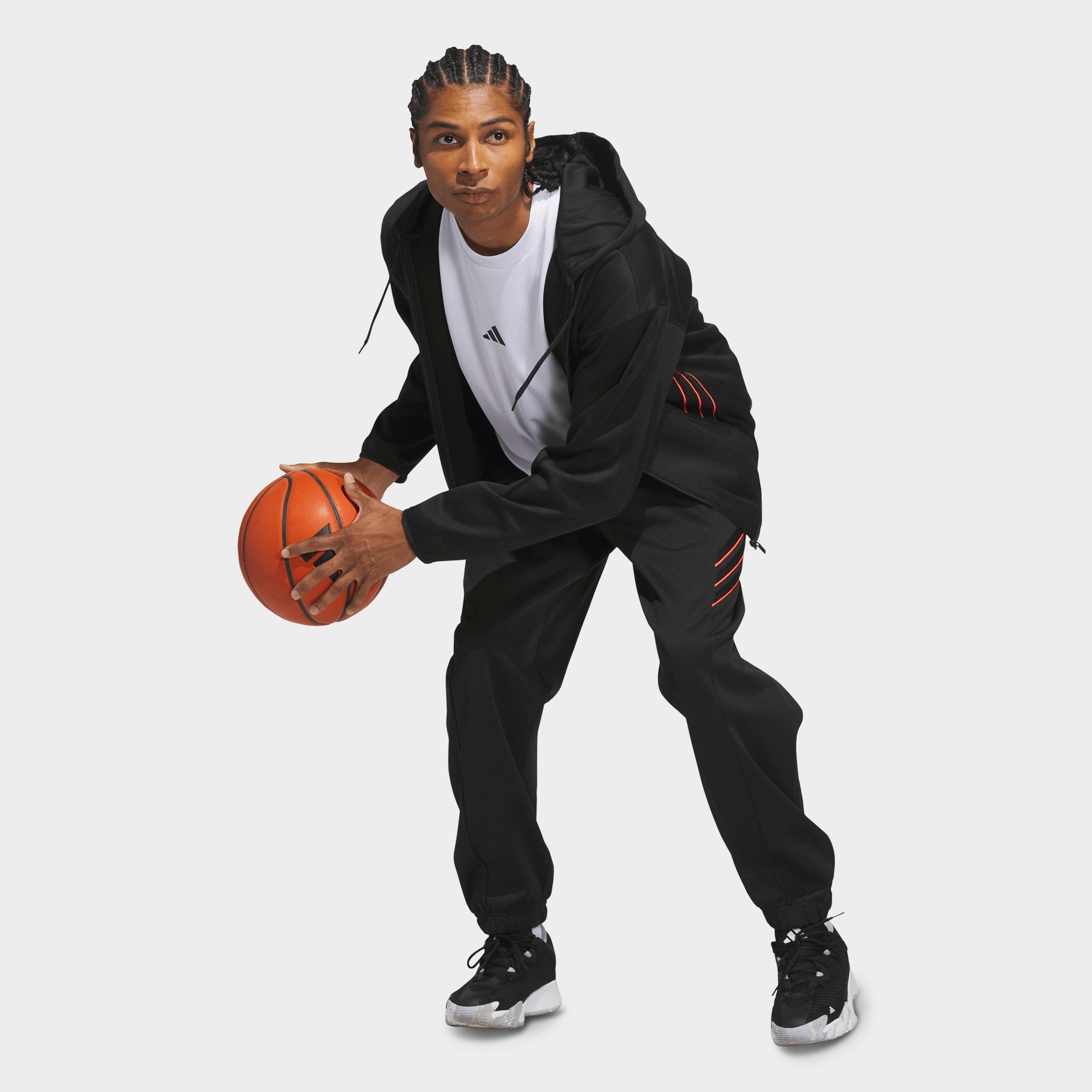 Men's adidas Crazy Warm Fleece Sweatpants - Black/Solar Turbo