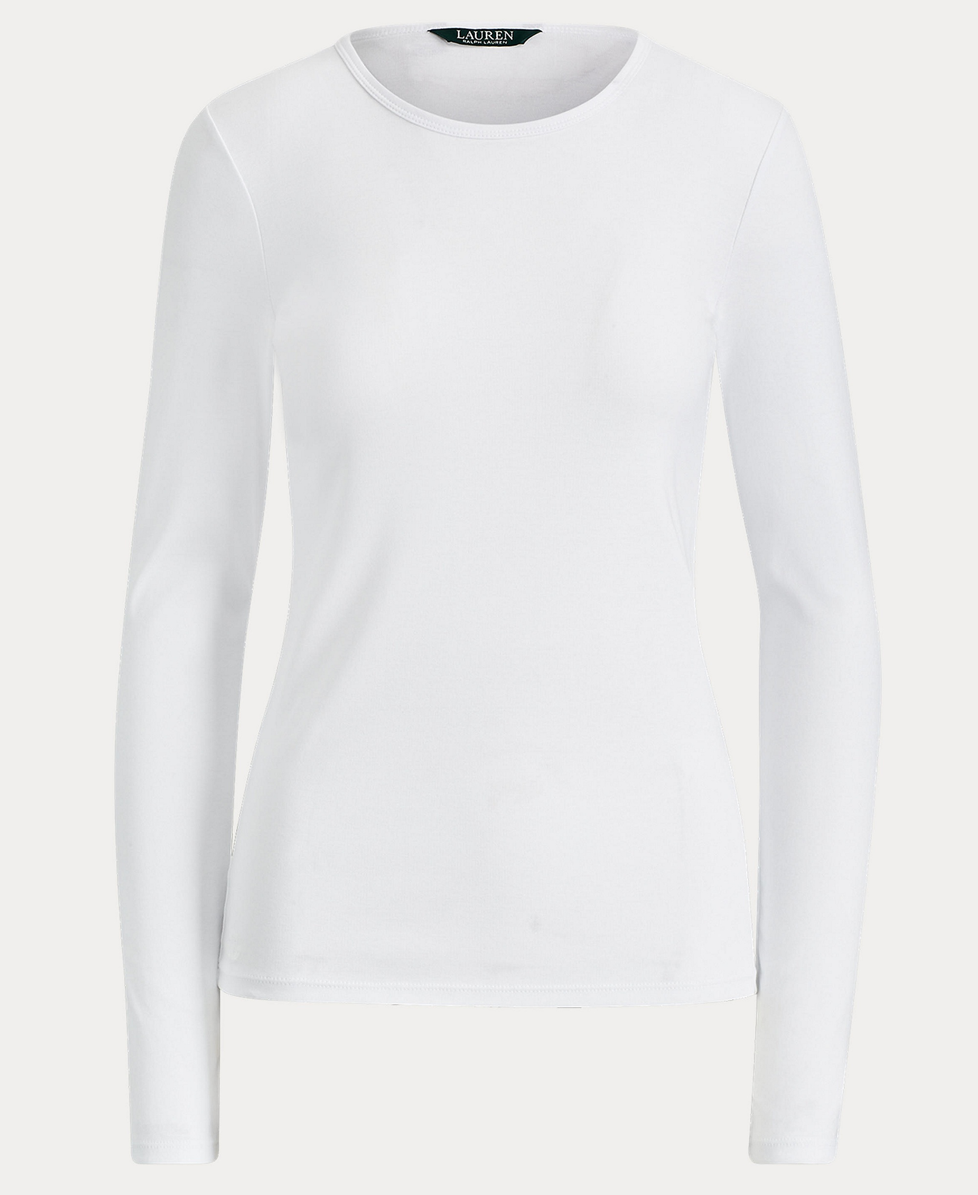 Lauren Ralph Lauren Cotton-Blend Long-Sleeve Top - White