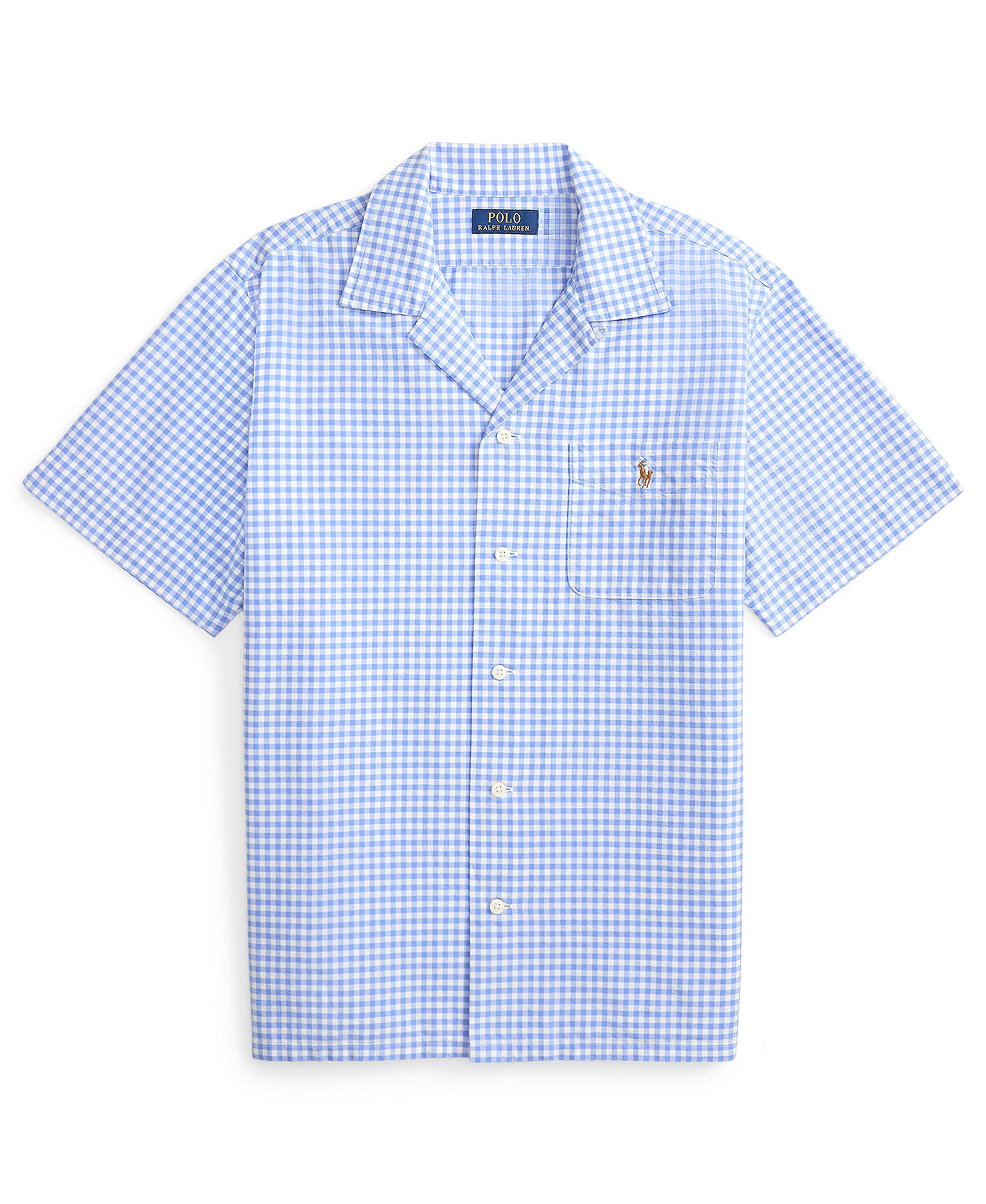 Polo Ralph Lauren Men's Classic-Fit Short-Sleeve Oxford Shirt - Light Blue/White