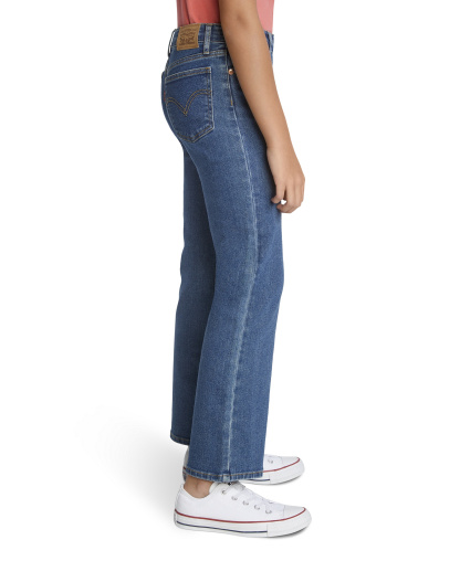 Levi's Girls' 7-16 Vintage-Like Mid-Rise Wide Leg Jeans - Dark Blue