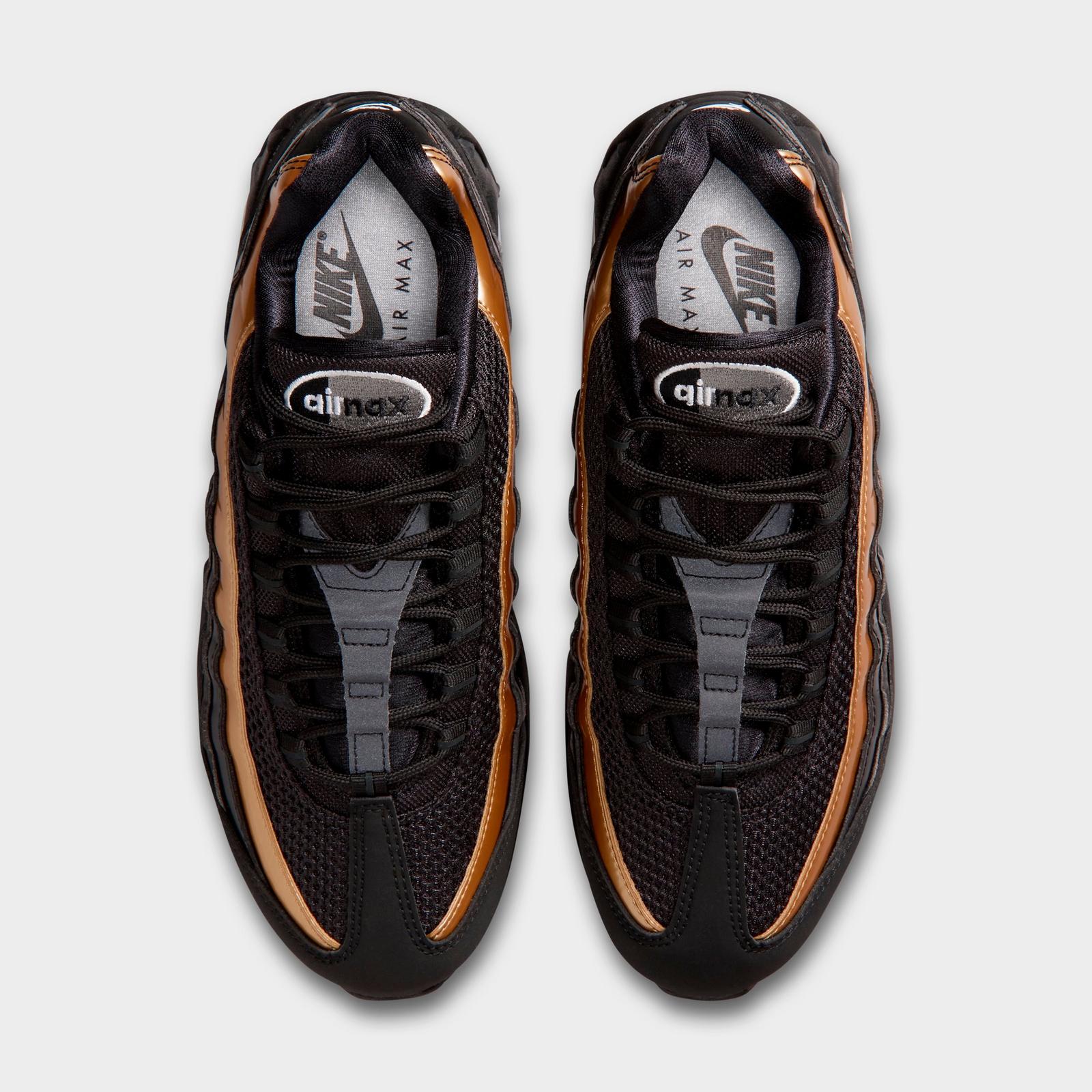 Women's Nike Air Max 95 Big Bubble Casual Shoes - Black/Light Charcoal/Metallic Gold/Sail